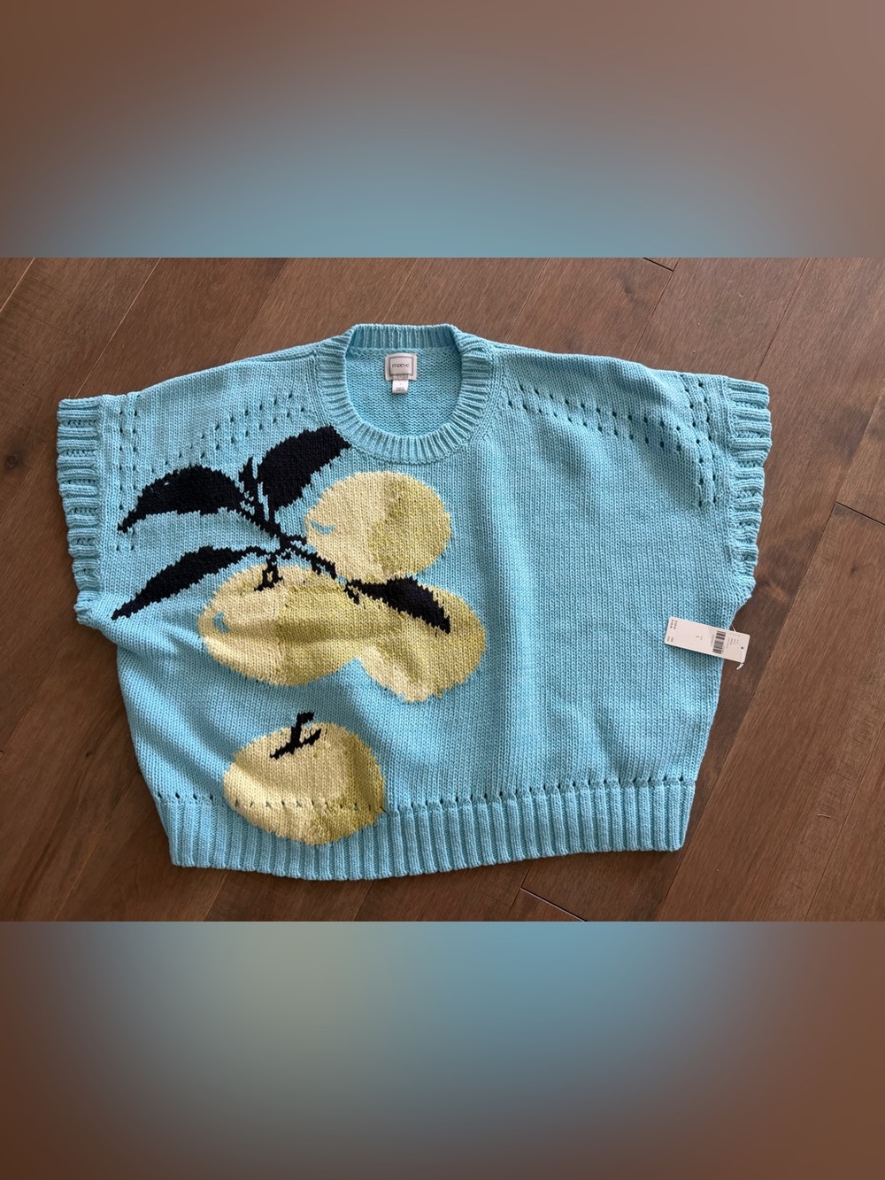 Maeve short-sleeved crew-neck veggie motif graphic sweater - green apple - Large - Picture 6 of 9